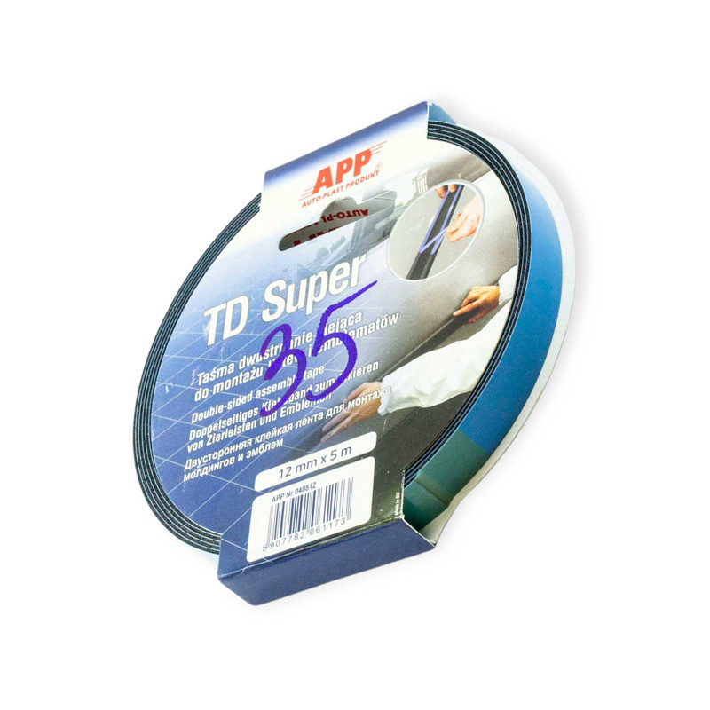 Скотч 2-х сторонній "чорний" 5м х 12мм app td super Мукачево - фото 1