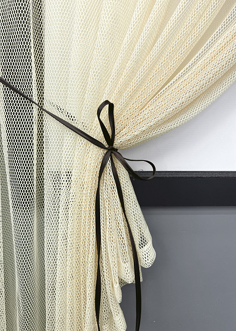 Кухонные шторки VR-Textil № 101к с подвязками Венге с бежевым 330х170 см (52-1221) Киев - изображение 3