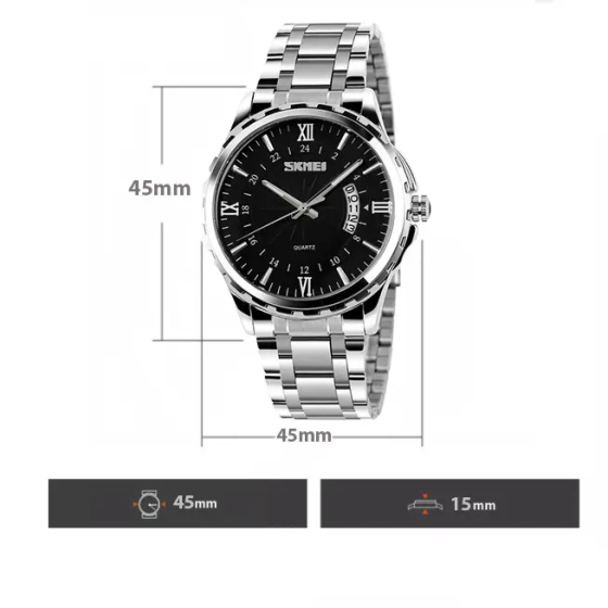 Мужские наручные часы Skmei 9069 Серебристые с черным Киев