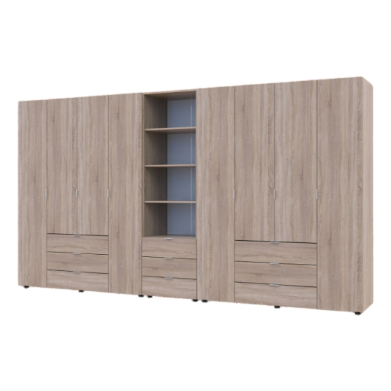 Шафа для одягу Гелар Doros Дуб сонома 4+4ДСП з пеналом 370х49.5х203.4 (DRS-011933) Львів
