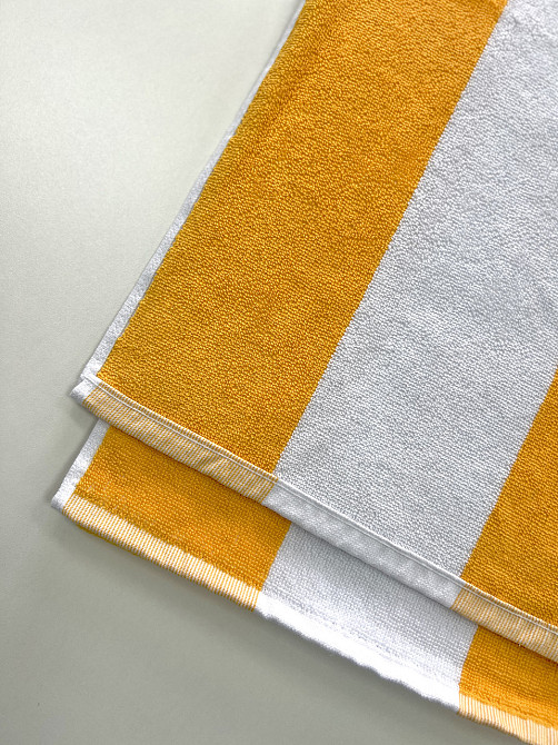Пляжний рушник Ideal Textile махровий в смужку 90х170см (56860346) жовта смужка Чернівці - фото 6
