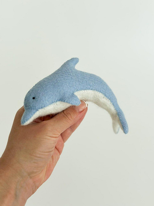 Мягкая фетровая игрушка дельфин ручной работы – безопасная развивающая игрушка Киев - изображение 2