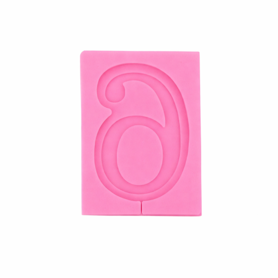 Молд силіконовий цифра 6 універсальний 65 на 90 мм рожевий Київ