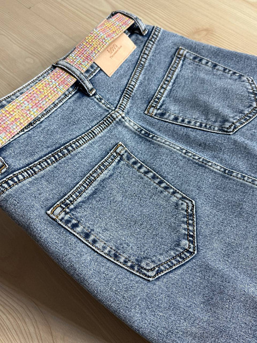 Юбка женская джинсовая Vanver 2030 длинная с боковым разрезом и ремнем голубая, голубой, 29, 29, 77 см, 100 см Киев - изображение 8