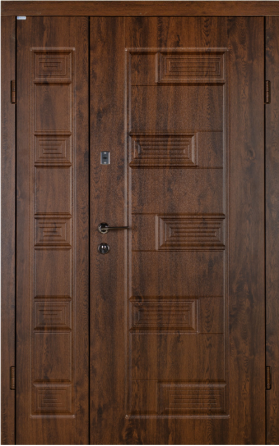 Двері вхідні Бастіон Економ Б-288 ПВХ Дуб темний  1200х2050 мм Київ