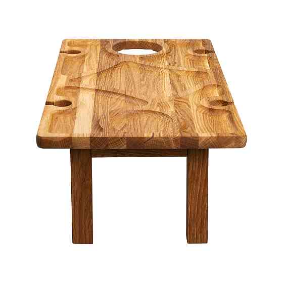 Винний столик-менажниця з дерева 50×30 см прямокутний на ніжках дуб BWS500180 Коломия