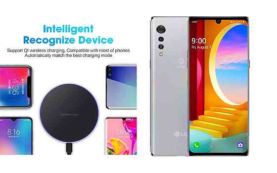 Беспроводное зарядное устройство Copper до 30W для KYOCERA Torque G06, USB-C, LED Киев