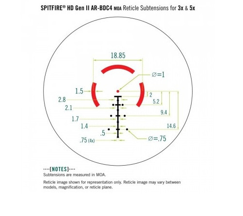Призматичний приціл Vortex Spitfire 3X Gen II на Weaver із сіткою AR-BDC4 Вінниця - фото 6
