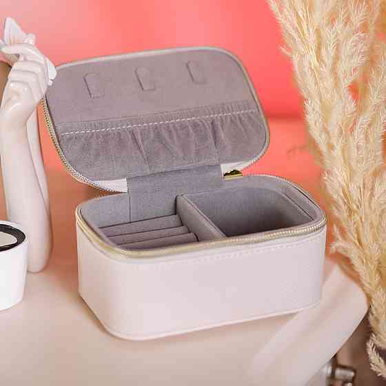 Шкатулка для украшений из эко кожи на молнии мини органайзер для ювелирных изделий HP-5-26BE Киев