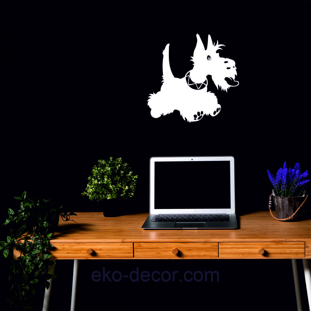 Декоративне настінне Панно «Шотланський тер'єр», Декор на стіну 70*70 см, Білий Київ - фото 5