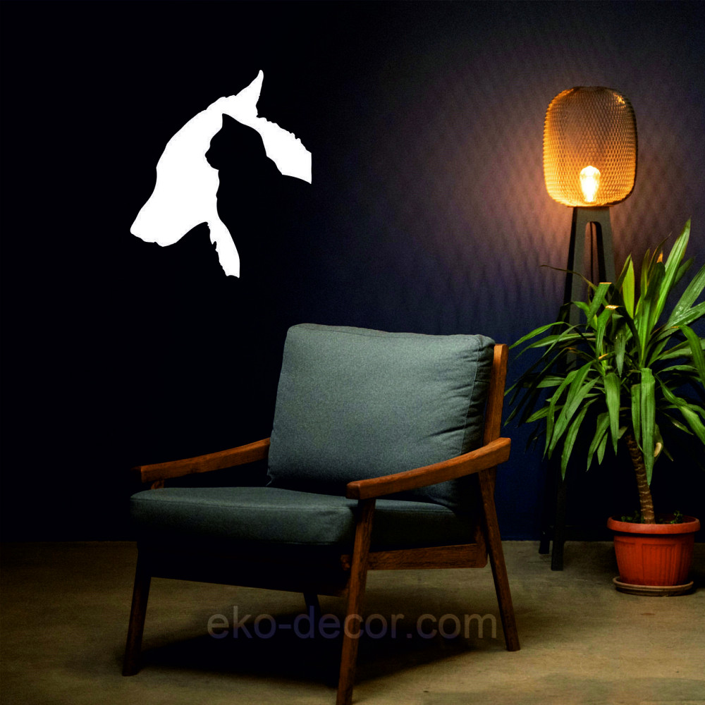 Декоративне настінне Панно «Кіт та Собака», Декор на стіну 90*78 см, Білий Київ - фото 5