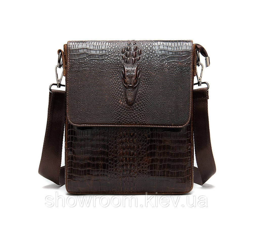 Мужская кожаная сумка под рептилию Leather Collection (8857) Киев - изображение 2