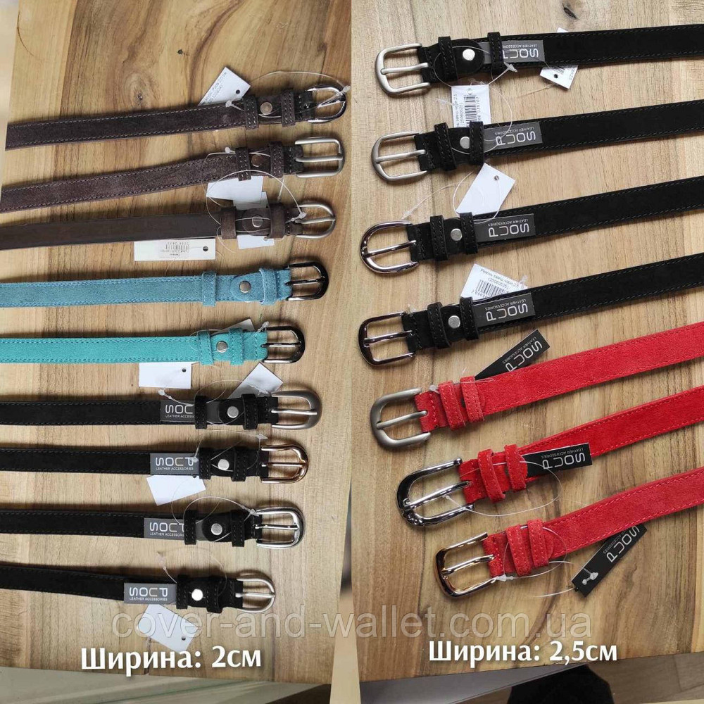 Модний шкіряний жіночий ремінь синього кольору 20мм Puos Київ - фото 4