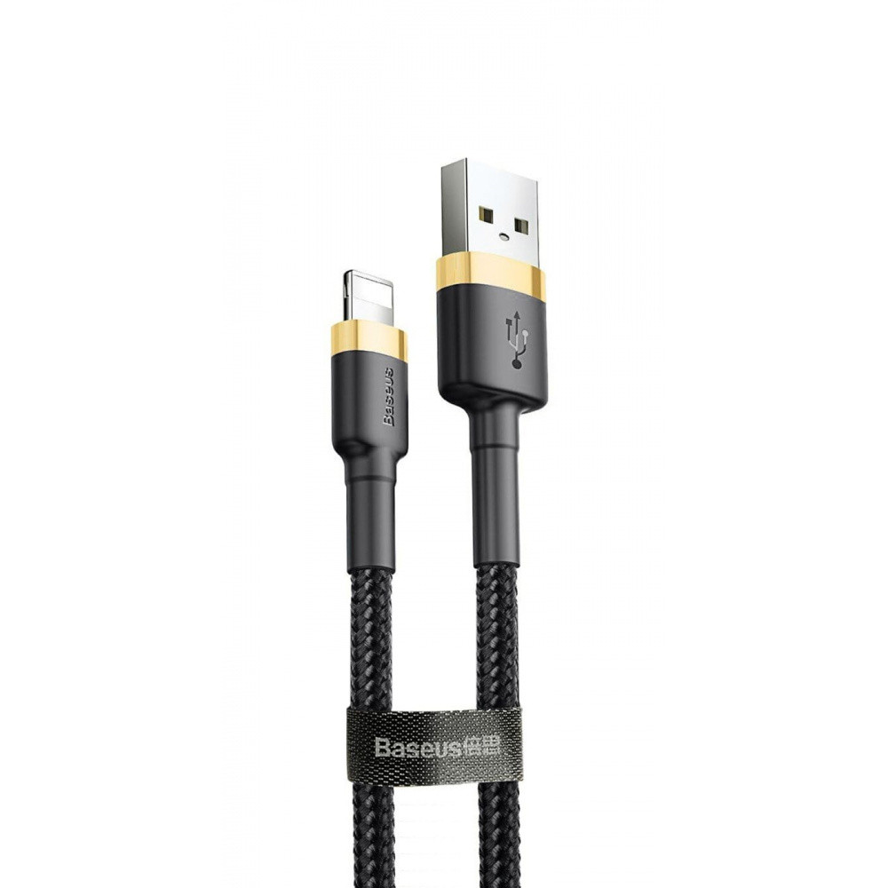 Кабель Baseus Cafule Lightning 2.4A 1м золотий/чорний Львів - фото 1
