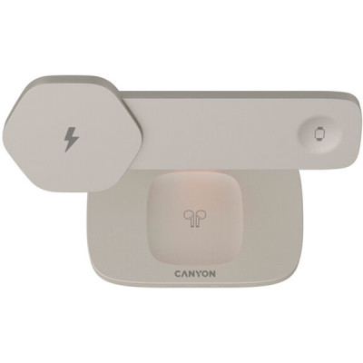 Зарядное устройство Canyon wireless charger HEXAGON WCS-310 3in1 LightGrey/Orange (CNS-WCS310LGOR) Винница - изображение 3