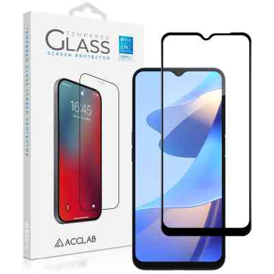 Стекло защитное ACCLAB Full Glue Oppo A16 Black (1283126522024) Винница