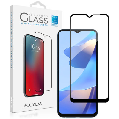 Стекло защитное ACCLAB Full Glue Oppo A16 Black (1283126522024) Винница - изображение 1