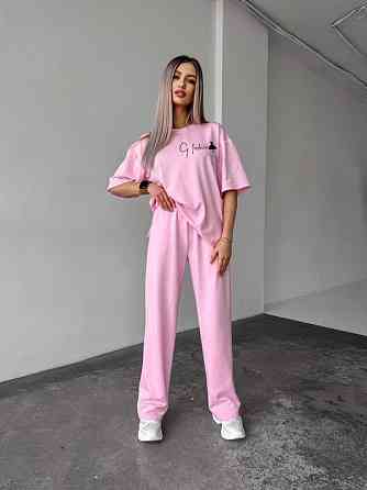 Жіночий повсякденний костюм футболка зі штанами Рожевий 46/48 Харків