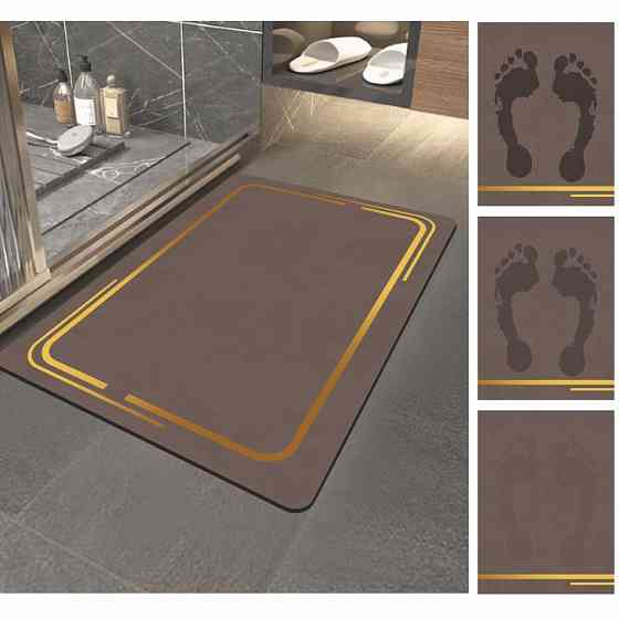 Суперпоглинаючий Діатомітовий Килимок Aquarius для ванної 40 х 60 см Коричневий Мармур Буча