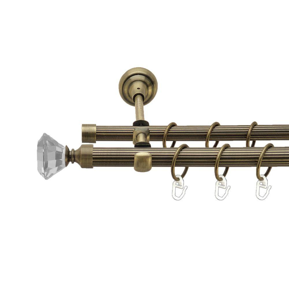 Карниз Orvit Спектралія металевий дворядний відкритий рифлена труба кільце металеве Антик 19\16 мм 160 см Львов - изображение 1