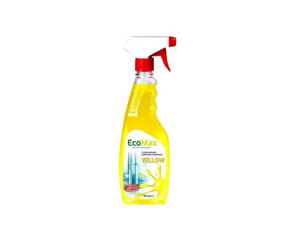 Засіб мийний для скла та дзеркал 500мл (тригер) YELLOW ТМ EcoMax Київ - фото 1