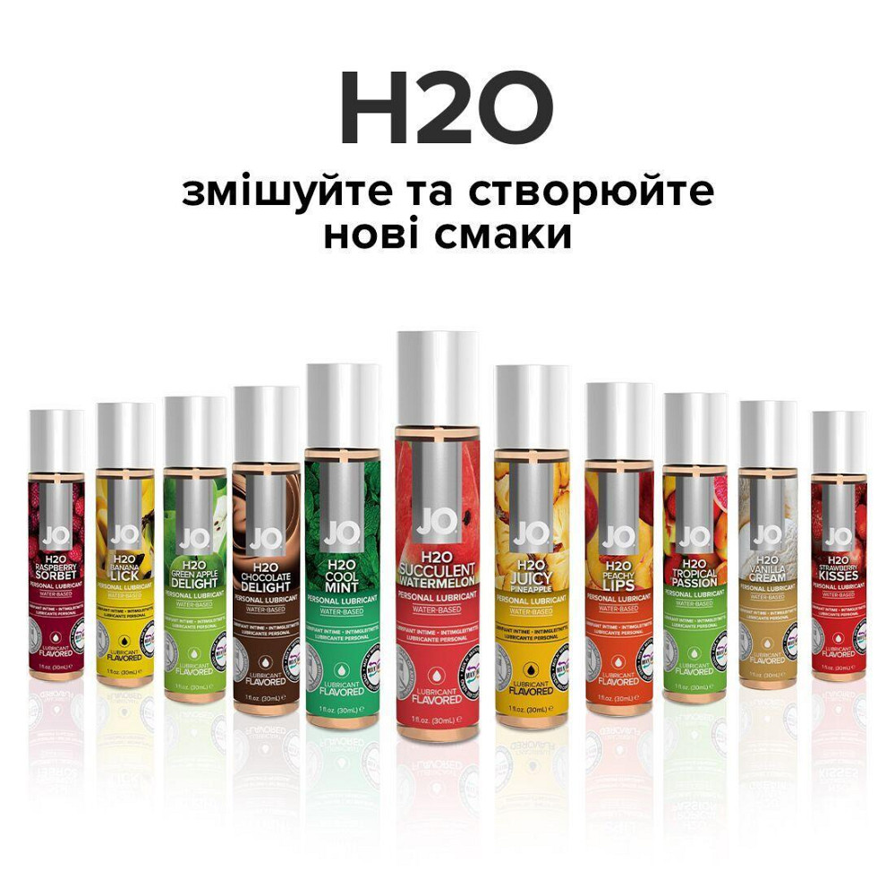 Змазка на водній основі JO H2O — Watermelon (30 мл) без цукру, рослинний гліцерин Sex Aura Київ - фото 5