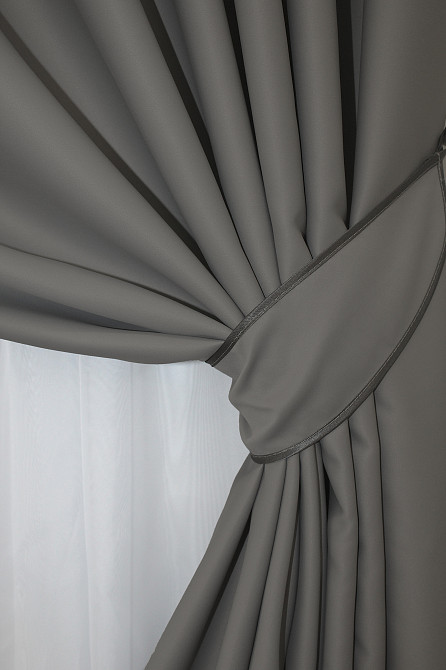 Комплект готових штор VR-Textil Блекаут Midnight № 1228ш Сірий 150х290 см 2 шт (33-0064) Київ - фото 4