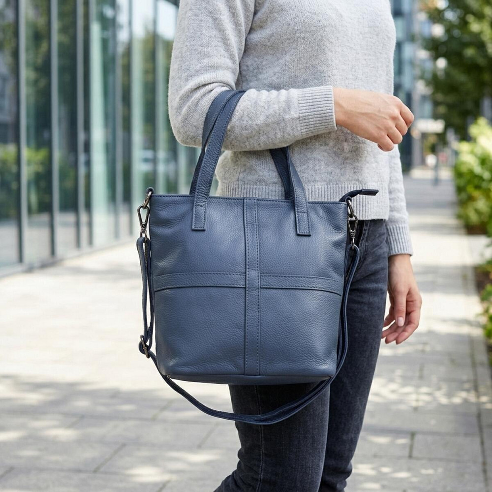 Красивая женская сумка из натуральной кожи Vintage 22995 Синий Киев - изображение 12