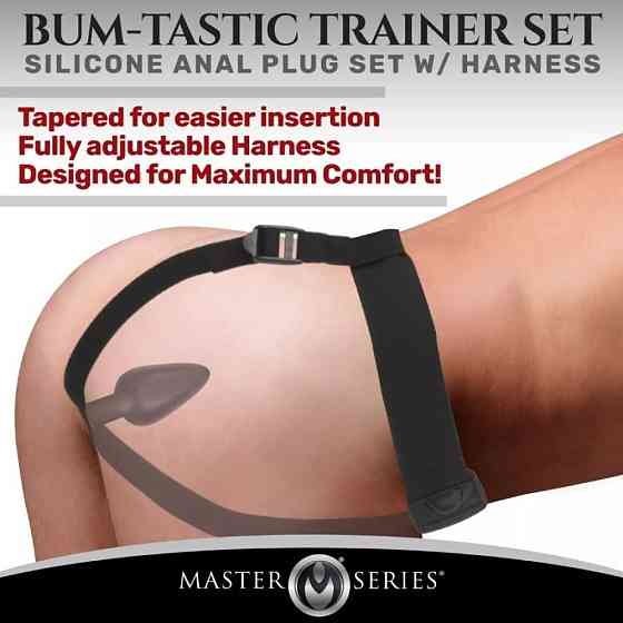 Анальный плаг с портупеей Master Series Bum Tastic черный Sex Aura Киев