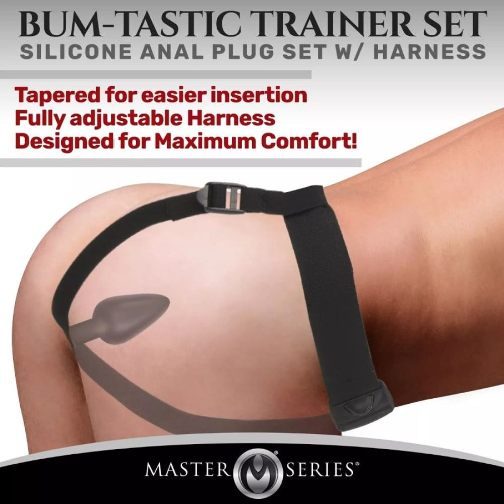 Анальный плаг с портупеей Master Series Bum Tastic черный Sex Aura Киев - изображение 3