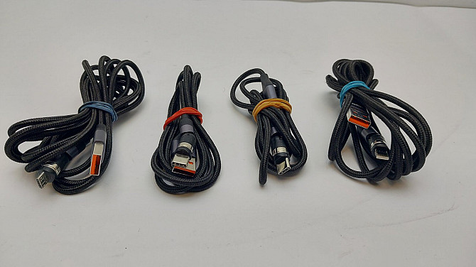 Набір магнітних зарядних кабелів Drtopey Type - C, Micro USB, Lightning 4шт (Б клас) Луцьк - фото 1