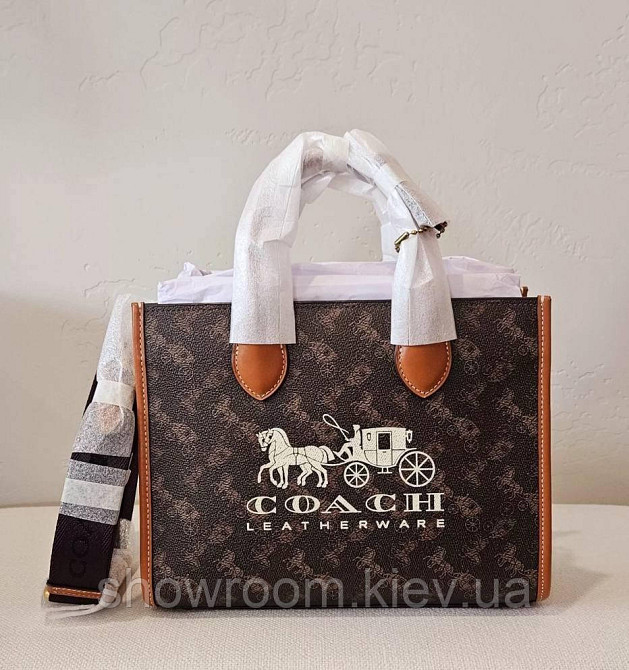 Жіноча сумка середніх розмірів Coach Ace коричнева Київ - фото 4