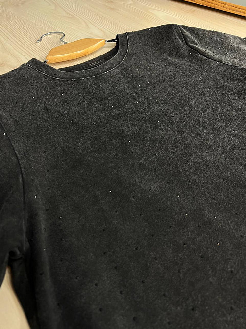 Футболка женская A-N 2668 вареная тай дай оверсайз с камешками черная, черный, one size Киев - изображение 9