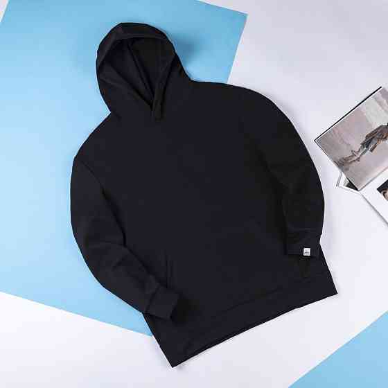 Чоловіче демісезонне худі з капюшоном чорне Pobedov 001 Київ