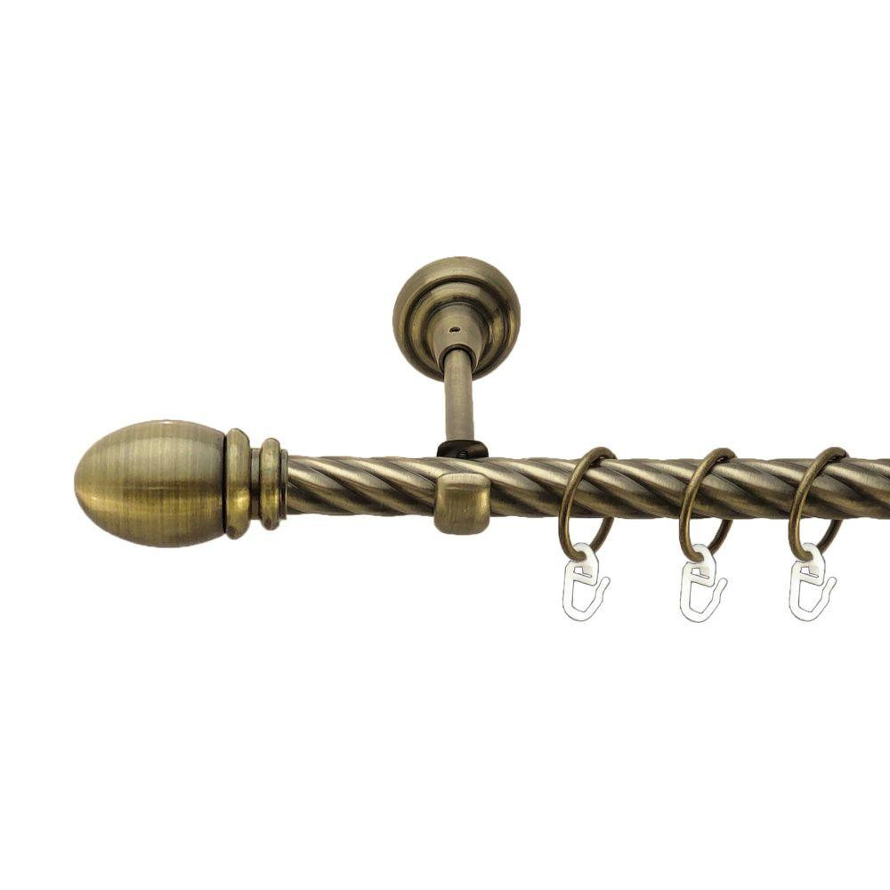 Карниз Orvit Белуно металевий однорядний відкритий скручена труба кільце металеве Антик 19 мм 300 см Львов - изображение 1