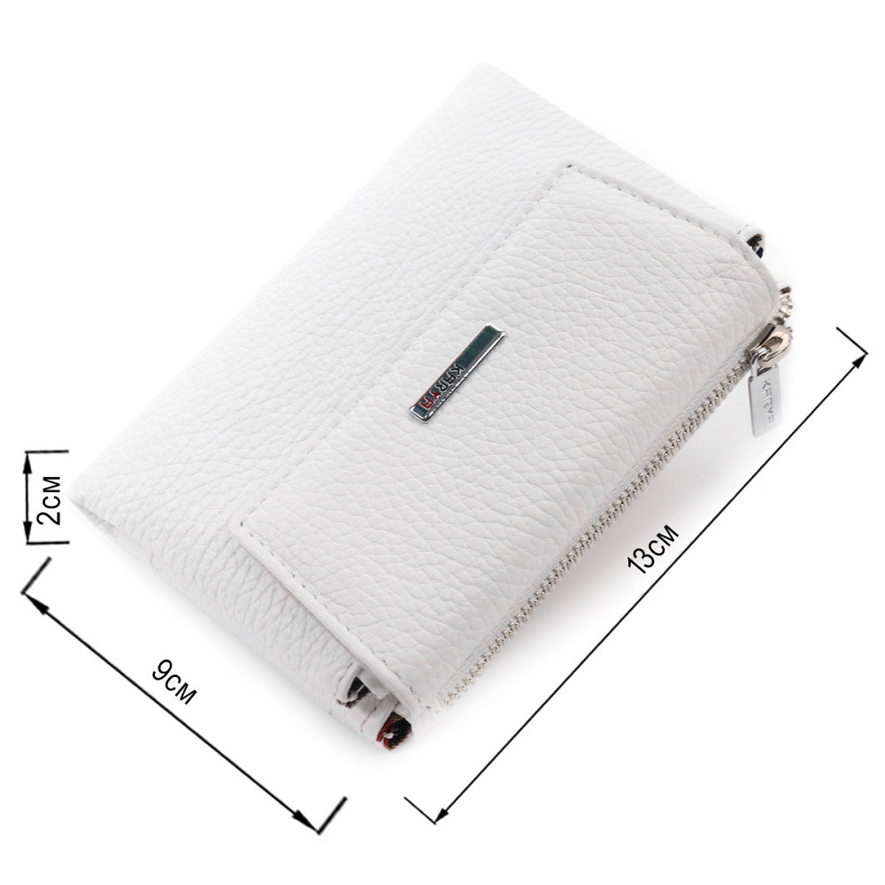 Компактный кошелек с монетницей на молнии из натуральной кожи KARYA 21383 Белый Киев - изображение 3