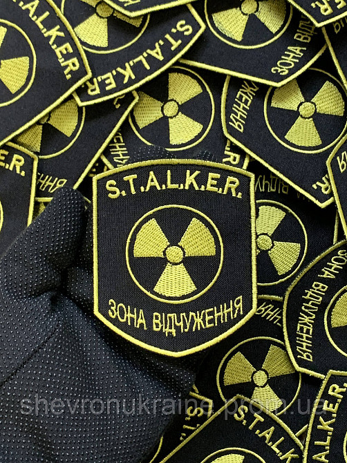 Шеврон STALKER (Форма щит. На липучке) Размер 9x7.5см Киев - изображение 6
