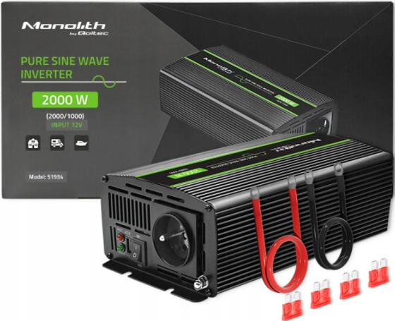 Інвертор 12 230 з чистою синусоїдою 2000Вт Qoltec (Польща) Київ