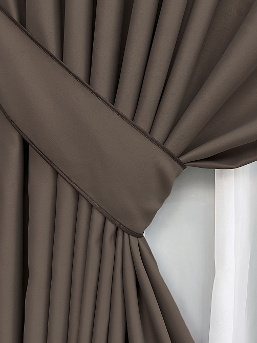 Комплект готовых штор VR-Textil Bagema Rvs № 2070ш Кофейный 200х290 см 2 шт (32-454) Киев - изображение 5
