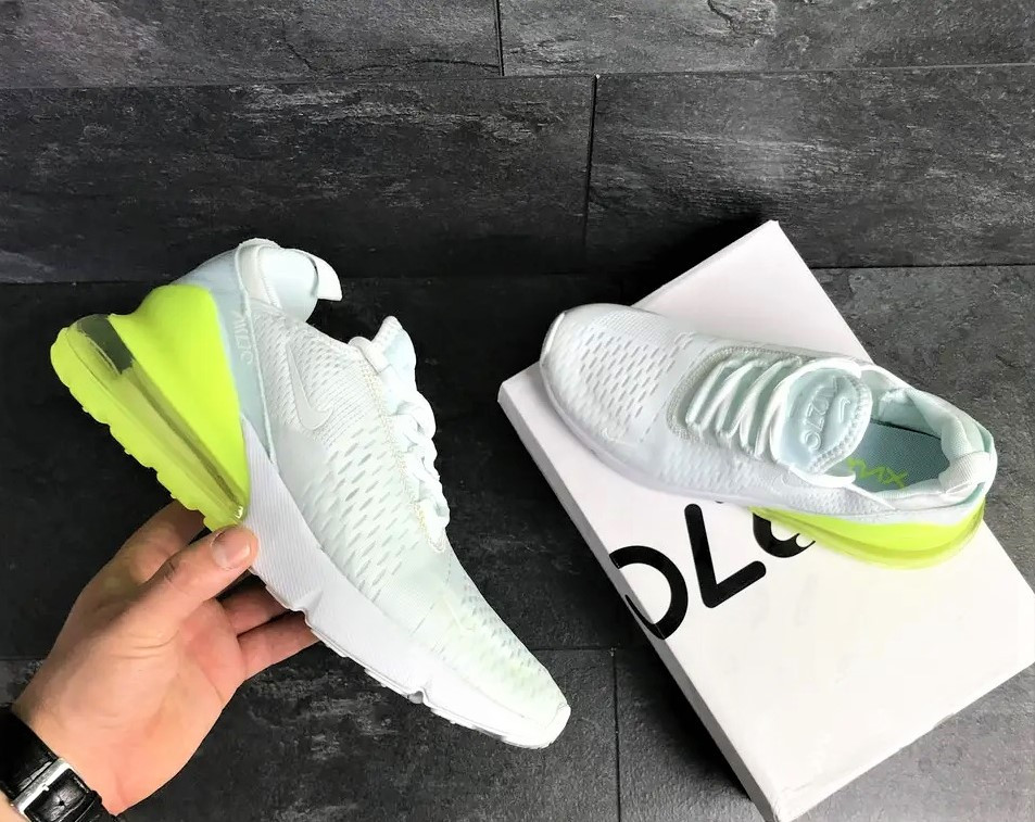 Кроссовки Nike 270 Мужские Белые Найк с Амортизацией Желтые (размеры: 45) Днепр - изображение 9
