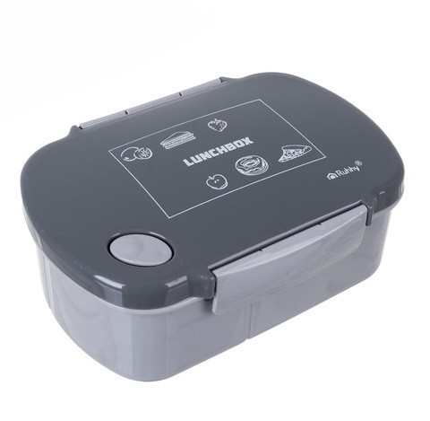 Ланч-бокс для їжі 800 мл з кришкою і клапаном Ruhhy (26169) Сірий Нововолинськ - фото 4