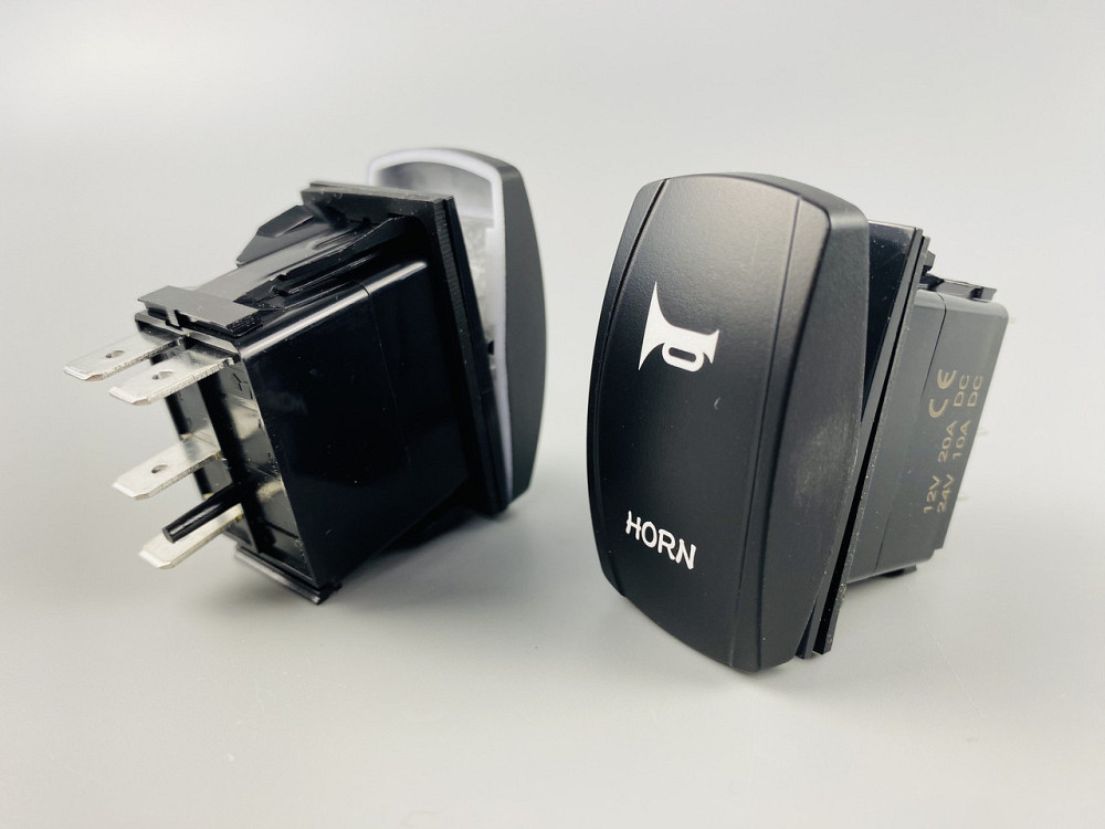 Клавіша вимикач ON-OFF-ON, 4 ніжки, синя підсвітка, малюнок — "сигнал додатковий". Мукачево - фото 6