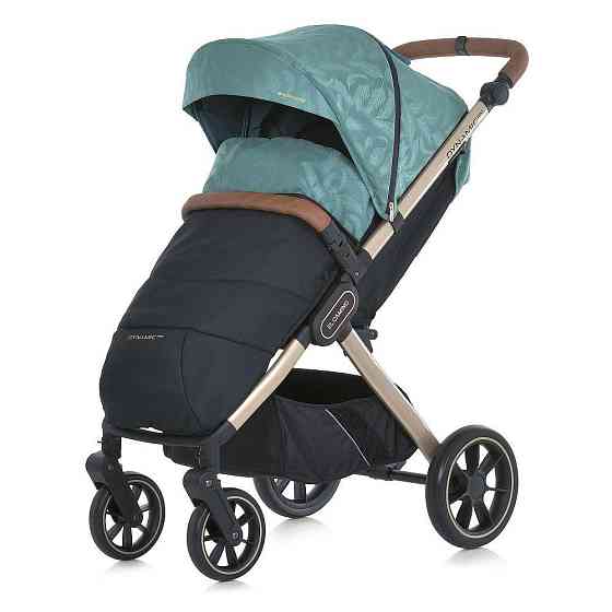 Коляска дитяча EL CAMINO DYNAMIC PRO Special Mint прогулянкова з чохлом та дощовиком М'ятна з пір'ячками (ME 1053G-2) Чернігів