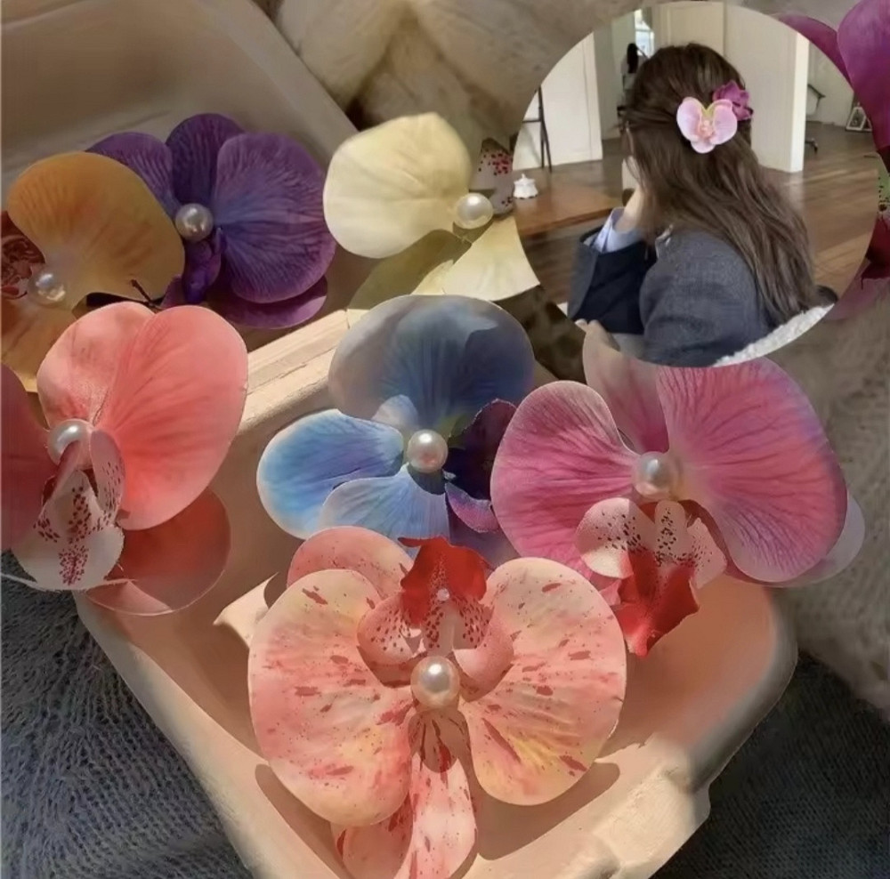 Затискач для волосся Орхідея Червоний Сміла - фото 7