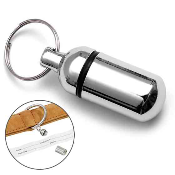 Flamingo Adresstube Deluxe Id Tag ФЛАМИНГО брелок адресник для котов и собак, хромированный Киев