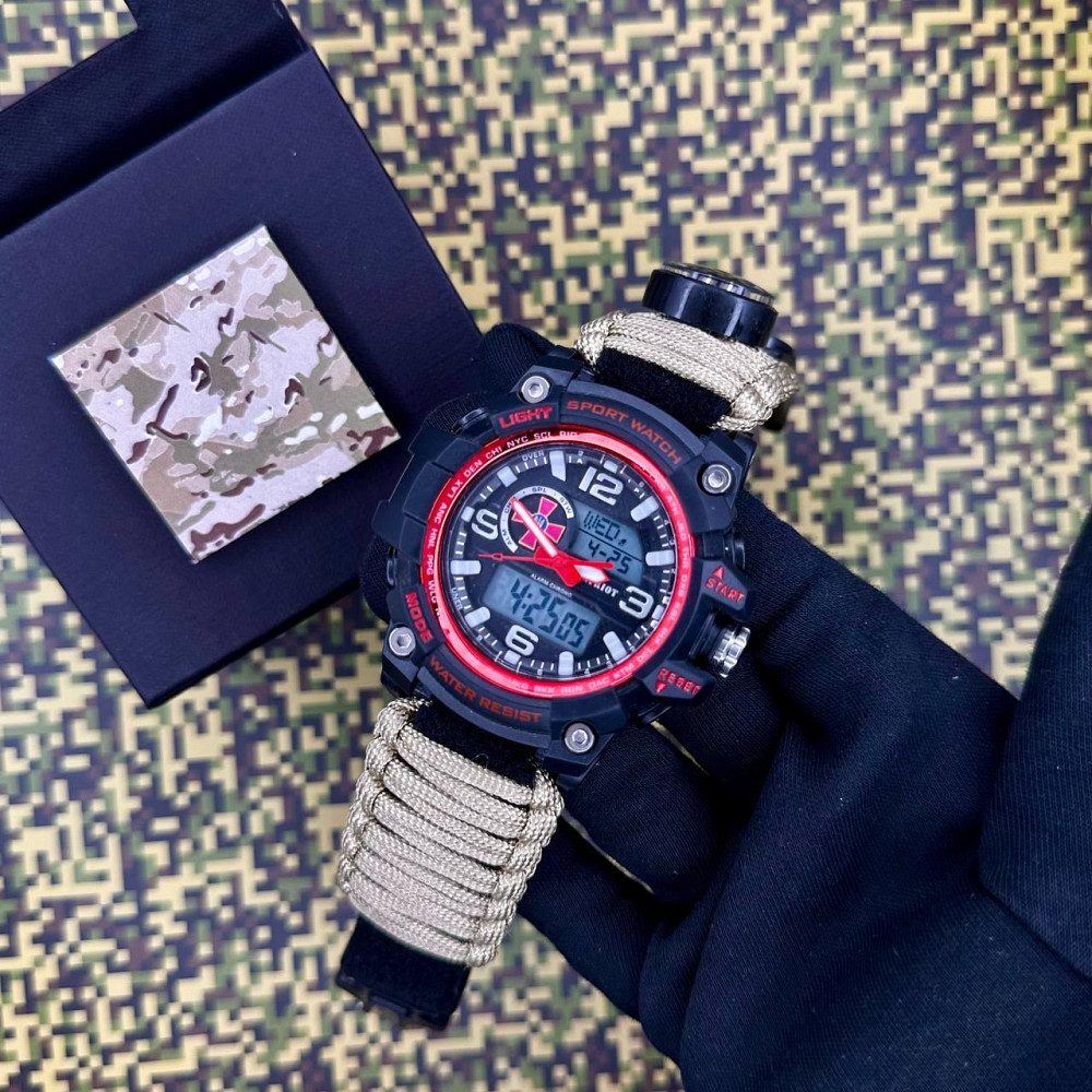 Patriot 012BKRDSU ЗСУ Чорні з червоним Паракордовий ремінець Khaki + Коробка SBR Киев - изображение 4