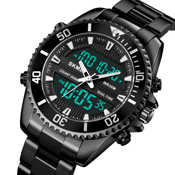 Чоловічий наручний годинник Skmei 1850 (Чорний) Київ