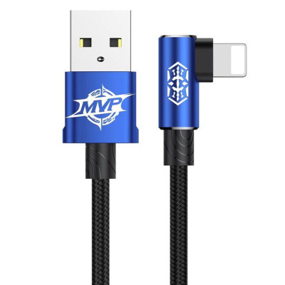 Дата кабель USB 2.0 AM to Lightning 1.0m 2A MVP Elbow Blue Baseus (CALMVP-03) Винница - изображение 1
