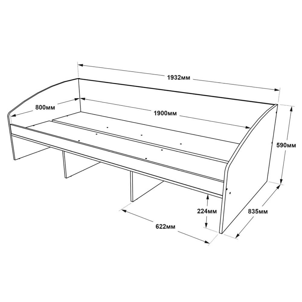 Ліжко односпальне Еверест Комфорт 3 193х84х59 см Німфея Альба (DTM-5731) Львів - фото 5