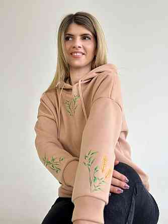 Утеплений худі з патріотичним принтом "Grass" оптом | Батал Київ